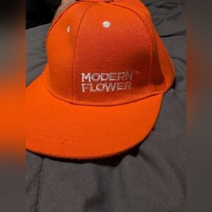 Modern Flower Orange Baseball Hat